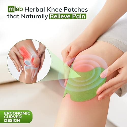 FLexiknee Warming Herbal Pain Patches for Knees w/ 12-Hour Extra Strength & Adhesion - Bone-on-Bone, Joint Ache, Muscle Soreness Support - 12 Heat Patches for Pain Relief for Knees, Back & Neck
