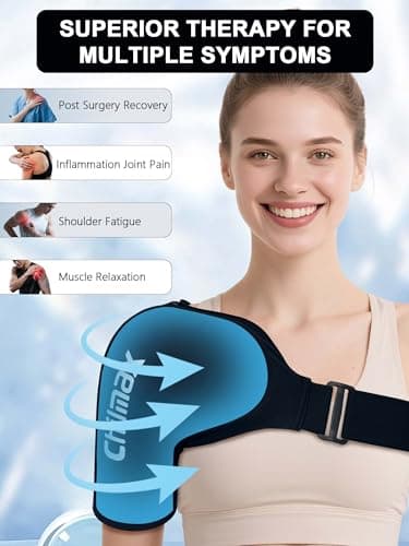 Chilmax Shoulder Ice Pack Wrap, Reusable Hot and Cold Therapy Compression Wrap for Rotator Cuff, Arm, and Shoulder Periarthritis Pain Relief, Fatigue Reduction,Post-Surgical Rehabilitation
