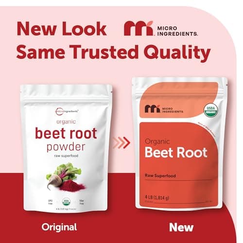 Micro Ingredients Organic Beet Root Powder, 4 Pounds | Cold Pressed, Water Soluble, High Concentrated Raw Beetroot Supplement | Natural Nitric Oxide Superfood Drink Mix | Non-GMO, Vegan Friendly