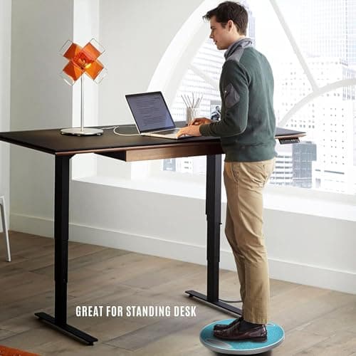 Yes4All Wobble Balance Board, Upgraded Plastic Stability Trainer with TPE Surface & Handles for Home Gym & Standing Desk (Sky Blue - 16.3" Dia)
