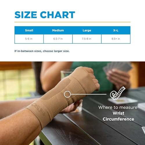OrthoSleeve WS6 Compression Wrist Sleeve/Carpal Tunnel Wrist Brace, Supports Pain and Strain and Fatigue
