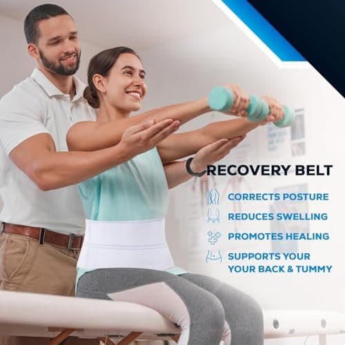 NYOrtho Abdominal Binder Lower Waist Support Belt - Compression Wrap for Men and Women MADE IN USA (45" - 60") 3 Panel - 9"