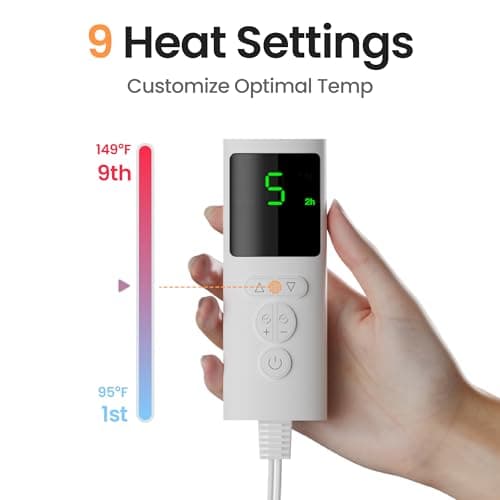 GYENNO Heating Pad for Back, Neck, Shoulders & Period Cramps, 9 Heat Settings, Auto Shut-Off, Rapid Heating, 12''24'', Velvet-Like Fabric, Moonlit Velvet