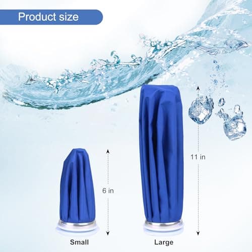 XIAEQOH Ice Bags for Injuries, 3rd Gen Reusable Ice Packs, Hot & Cold Therapy Pain Relief, Ice Bag No-Leak & Waterproof, Traditional Ice Pack, Versatile & Durable, Blue (6 in + 11 in)