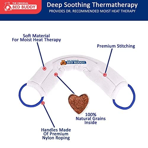 Bed Buddy Hot and Cold Neck Wrap, White - Microwavable Heating Pad & Cold Pack for Neck, Sore Muscles - Moist Heat Therapy Wrap