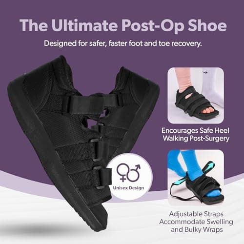 BraceAbility Post Op Shoe - Adjustable Orthopedic Medical Walking Boot for Broken Foot, Broken Toe, Stress Fracture and Injuries, Universal Cast Shoe for Men and Women After Foot Surgery (L - Female)