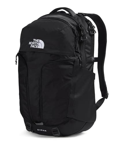 The North Face Surge Commuter Laptop Backpack - Daypack, Water Repellent, 15" Laptop Sleeve, Reflective Details, TNF Black/TNF Black-NPF, One Size