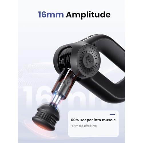 BOB AND BRAD D6 Pro Massage Gun Deep Tissue Percussion with 16mm Amplitude 85lbs Stall Force, FSA Eligible & HSA Approved Professional Muscle Massager for Athletes, Quiet Electric Back Massager