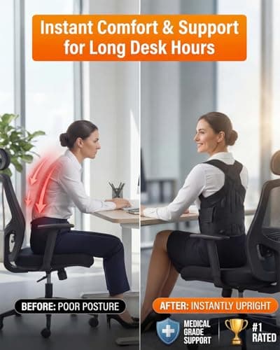 Posture Corrector for Women & Men, Back Brace Advanced Full Back Support for Upper & Lower Back Pain Relief, Spine, Neck, and Hump, X-Style Medical-Grade Lumbar Support System with Adjustable Shoulder Straightener and Breathable Design for Long Sitting and Exercises