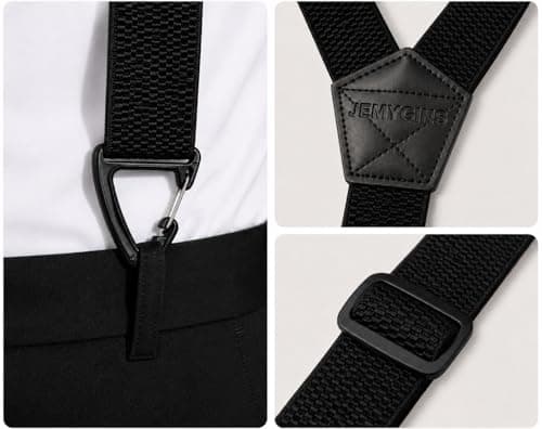 JEMYGINS Hidden Black Suspenders for Men Under Clothes with 3 Snap Loop (1.5" Wide)(9)
