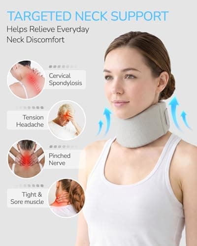 Cozyfun Ice Silk Neck Brace - Soft,Washable,Breathable Cervical Collar for Pain Relief & Posture Correction - Anti-Snoring Support for Comfortable Sleep - Ideal for Office Workers
