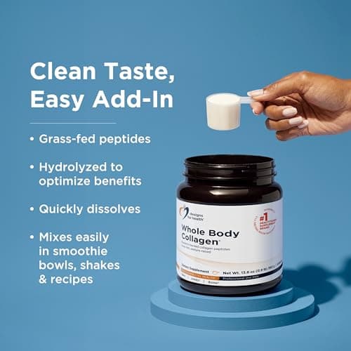 Designs for Health Whole Body Collagen Powder - Hydrolyzed Collagen Peptides Powder for Healthy Skin & Hair, Joint + Bone Health - Fortigel & Verisol Collagen, Unflavored (30 Servings)