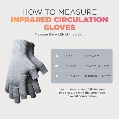 Incrediwear Fingerless Circulation Gloves Arthritis Gloves (Grey,Large)