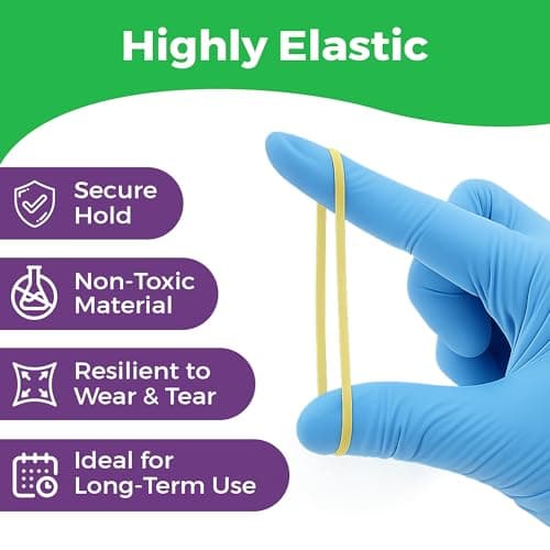 Orthodontic Rubber Bands for Braces 3/16 Heavy Force 4.5 oz - 100 Pack, Neon, Elastic Braces Rubber Bands, Orthodontic Elastics for Fixing Tooth Gaps, Dreadlocks, Includes Free Elastic Placer
