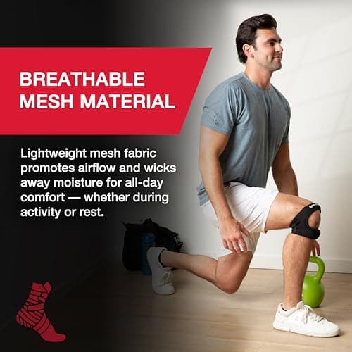 MUELLER Sports Medicine Adjustable Max Knee Single Strap for Men and Women, Compression & Pain Relief Support for Osgood-Schlatter's, Runner's Knee, Patellar Tendinitis, Black, One Size
