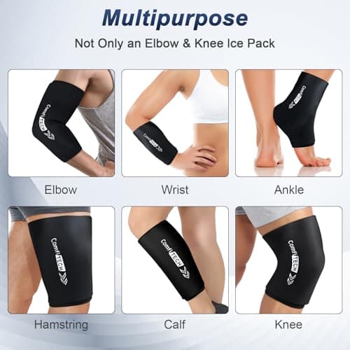 ComfiTECH Elbow Ice Pack Wrap, Multi-Use Ice Pack for Elbow, Arm, Knee and Calf, Flexible Ice Sleeve for Tennis Elbows, Golfers Arm, Muscle Relaxation, Large