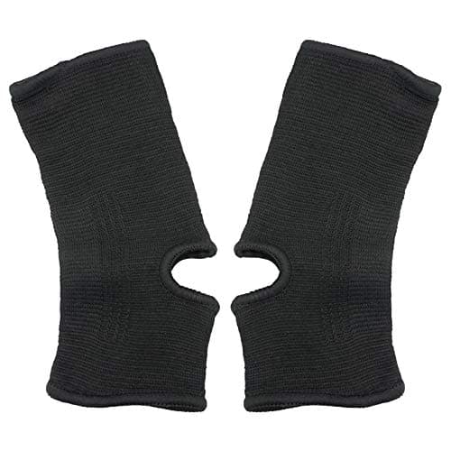 Luwint Kid Compression Ankle Brace Sock Support, Knitted Ankle Sleeve for Boys Girls, Youth Ankle Support for Sprains, Tendonitis, Arthritis, Basketball Running Soccer Dance Fitness, 1 Pair Black