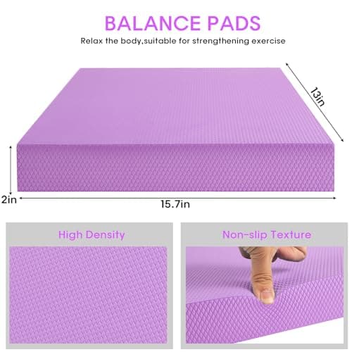 MBKHFLL Exercise Balance Pad，Balance Foam Mat for Physical Therapy Equipment & Strength Stability Training, Slip Resistant Foam Mat for Yoga, Pilates, Meditation，Gardening knee pads (Purple)