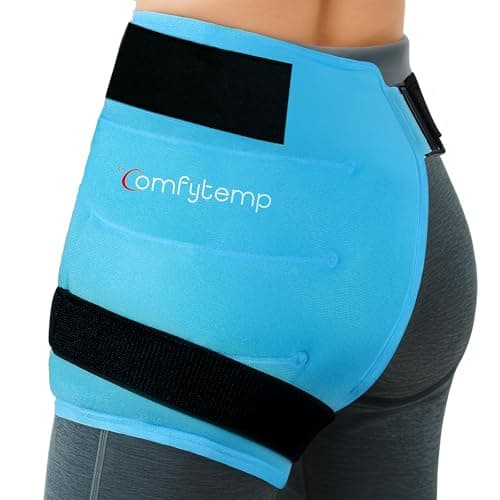 Comfytemp Hip Ice Pack Wrap for Sciatica Pain Relief, Hip Replacement Kit After Surgery, Reusable Gel Ice Pack for Injuries, Hot Cold Compress Recovery Items Physical Therapy for Men Women, Blue (S/M)