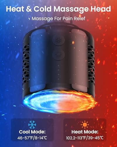 NAPRE Massage Gun with Heat and Cold,Deep Tissue Percussion Back Massager for Muscle/Neck/Body Pain Relief with Long Extension Handle,32-Speeds,Foldable with 5 Adjustable Angles,Mothers Day Gifts