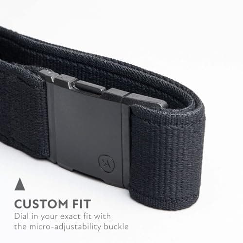 Arcade Belts A2 Atlas Unisex Adventure Belt: Heavy Duty Stretch, Metal Free Buckle, Black