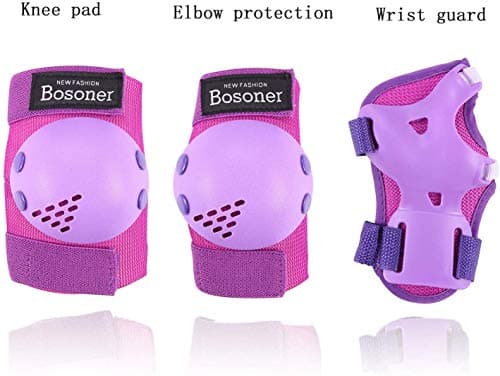 BOSONER Kids/Youth Knee Pads Elbow Pads Wrist Guards Set for 3-15 Years, Child Protective Gear Set for Multi-Sports Outdoor, Roller Skates, Cycling, BMX Bike, Skateboard, Inline Skating, Scooter