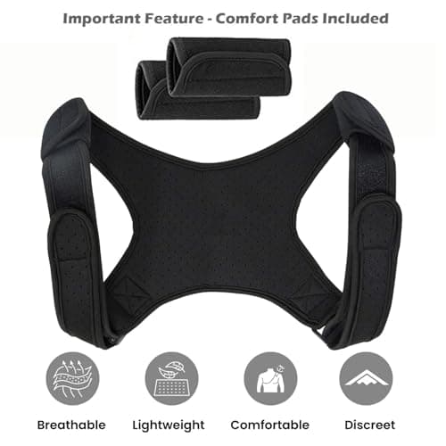 POAGL Adjustable Posture Corrector Brace for Men – Universal Fit Upper Back, Shoulder & Clavicle Support, Helps Improve Posture & Relieve Neck, Shoulder & Back Pain (Patented Design)