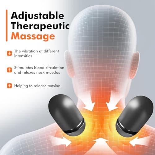 FAMKCY 3-in-1 Neck Massager Pillow with Heating & Cervical Traction, Ergonomic Cervical Pillow for Neck Back Shoulder Pain Relief,Cervical Traction Suppor, Mathers Day Gifts (Gray)