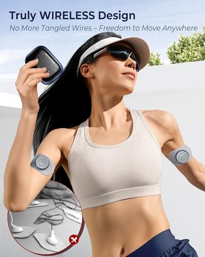 KingPavonini Wireless TENS Unit Muscle Stimulator for Pain Relief Therapy, 2 Units Dual-Channel TENS Machine, 30 Intensities, Pocket-Sized TENS Device for Sciatica Back Pain, Charging Case, Model U13