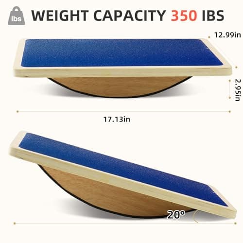 Non-Slip Wood Wobble Exercise Balance Board,up to 350 Ibs for Coordination Skills Obstacle Courses Sensory Toys for Kids and Adult,Professional Rocker Balance Board for Physical Therapy,Indoor or