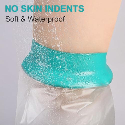 Waterproof Leg Cast Cover for Showering, Reusable Shower Sleeve for Leg After Surgery, Watertight Non-Slip Adult Fracture Protector Bag, Watertight Adult Cast Protector for Calf/Ankle/Wound/Bandages