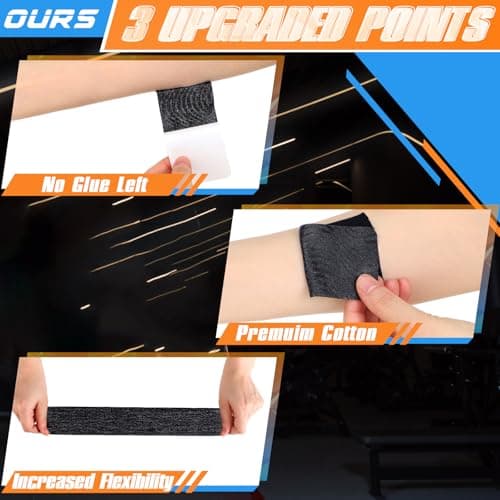 Anglechic 20 Count Kinesiology Tape for Shoulder Pain Relief Pre Cut Sports Waterproof Breathable Enhance Elastic Kinesiology Athletic Tape for Shoulder Support and Muscle Baseball Sports(Black)