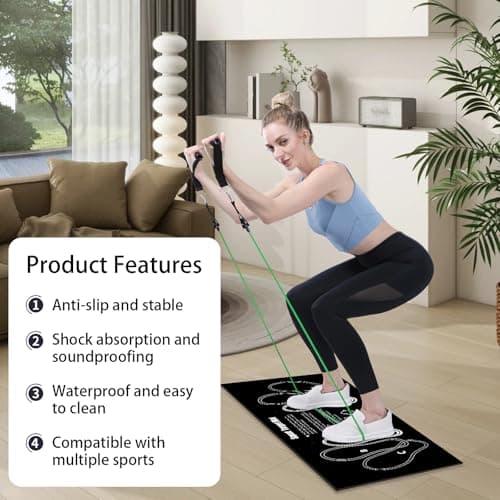 Squat Mat With Foot Position - Anti Slip Training Mat, Perfect for Leg and Abdominal Exercises. Squat Pads Can Activate Muscles and Prevent Sports Injuries,Lightweight and Portable.