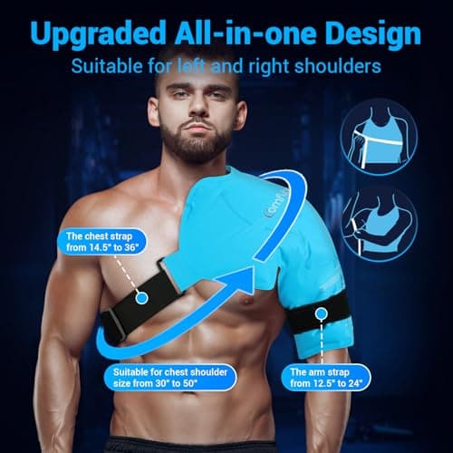 Comfytemp Shoulder Ice Pack Rotator Cuff Cold Therapy Wrap, FSA Eligible HSA, Gel Packs for Injuries Reusable Hot Cold Compress Shoulder Brace for Pain Relief, Men Women Recovery Item (Large/X-Large)