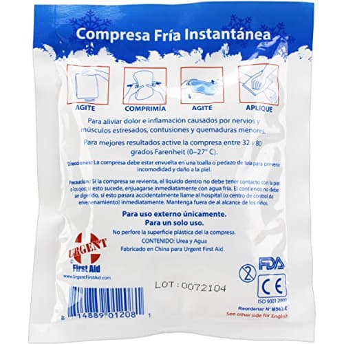 Case of 125 Instant Cold Packs, 5" x 6" (4" x 5" Cold Area) - Disposable Cold Compresses - No pre-Chilling Required for Quick, Effective First aid Treatment & Relief of Aches, Pains, Bumps & Bruises