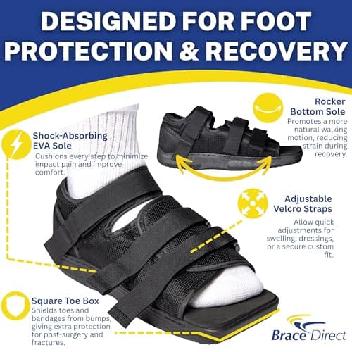 Brace Direct Post Op Shoe & Medical Foot Brace – Stress Fracture, Broken Toe & Bunion Support L3260 – Orthopedic Walking Immobilizer for Left or Right Foot (LG - WOMENS US SHOE: 8.5-10.5)