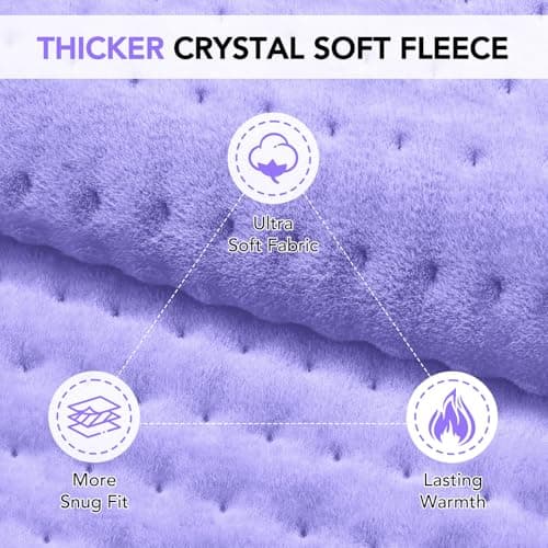 Heating Pad for Back Pain Relief - 33"x17" Extra Large Electric Heat Pad,6 Heat Settings &4 Auto Off, Machine Washable,Overheat Protection,for Shoulders,Neck,Period Cramps,Gifts for Women Mom [Purple]