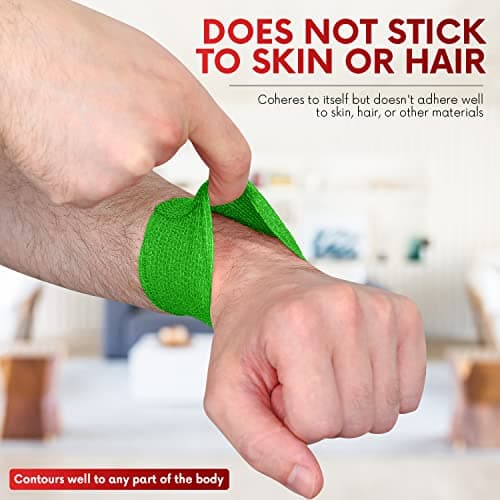 HEALQU Self Adhesive Bandage Wrap – 12 Rolls 2in x 5yd Cohesive Tape for Athletic and Sports - Self Adherent Medical Tape, Flexible, Elastic Bandages Multicolor for Wrist & Ankle Vet Wrap for Dogs