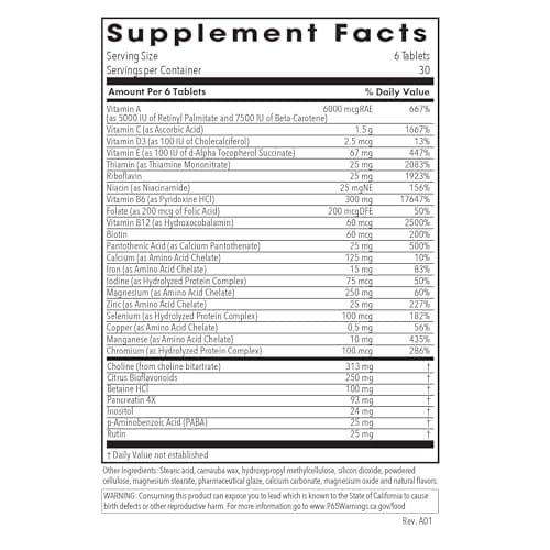Optimox ARG Optivite - Women’s Multivitamin Multimineral - Hormone Balance & PMS Support - Enhanced with Flavonoids, Enzymes & Betaine HCl - 30 Servings - 180 Count