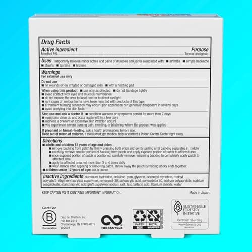 Icy Hot Medicated Patch Extra Strength Pain Relief Patch for Back or Large Area, 5 Count