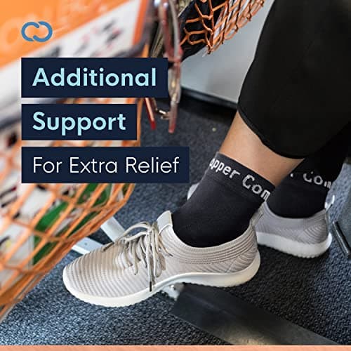 Copper Compression Recovery Foot Sleeves / Plantar Fasciitis Support Socks - GUARANTEED To Speed Up Recovery & Provide Relief Of Heel Spurs, Arch Pain, Foot Swelling & Ankle Injuries 1 PAIR, Medium