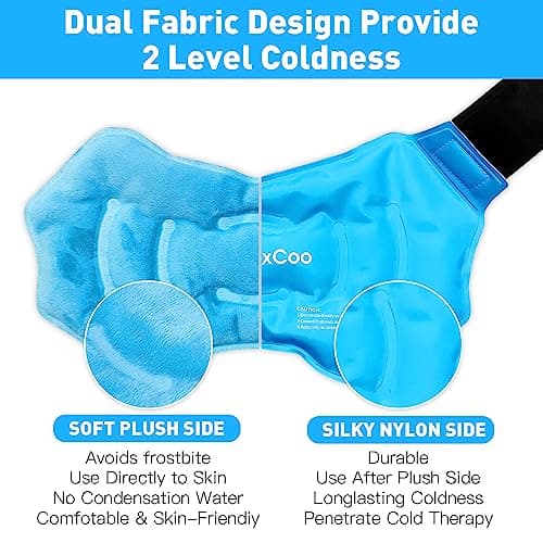 RelaxCoo Ankle Ice Pack Wrap for Swelling, Reusable Gel Ice Pack for Ankle Injuries, Cold Compress Therapy for Foot Pain Relief, Achilles Tendonitis, Plantar Fasciitis, Sprains