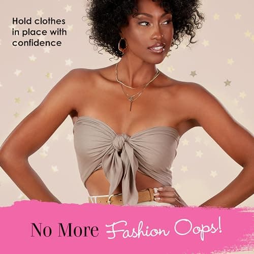 Hollywood Fashion Secrets Fashion Tape – Double Sided Boob & Body Tape, Fabric Adhesive for Dresses, Strong Hold, Seamless Style Support, Hypoallergenic & Medical Grade, 36 Strips, 1 Pack