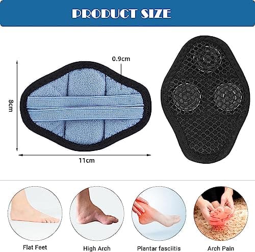 Arch Support Pads, Magnetic Arch Support Cushioned Compression Sleeves , Soft Orthotic Foot Arch Support Brace, Plantar Fasciitis Relief Bands for Women Men Pain Relief & Sore, Flat Feet, Heel Spurs