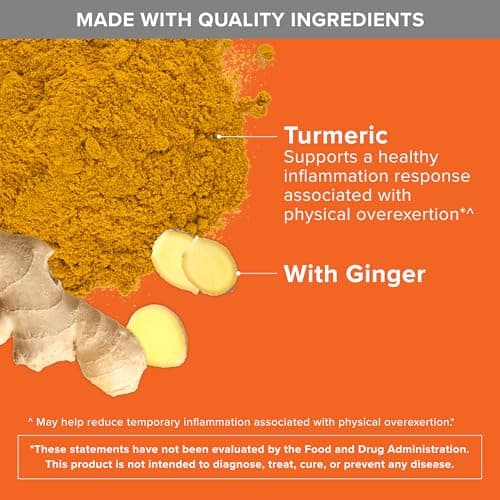 Qunol Turmeric and Ginger Capsules, 1000mg Turmeric Supplement, Ultra High Absorption to Support Joint Health, #1 Doctor Recommended Form of Turmeric Curcumin, 120 Count (Pack of 1)