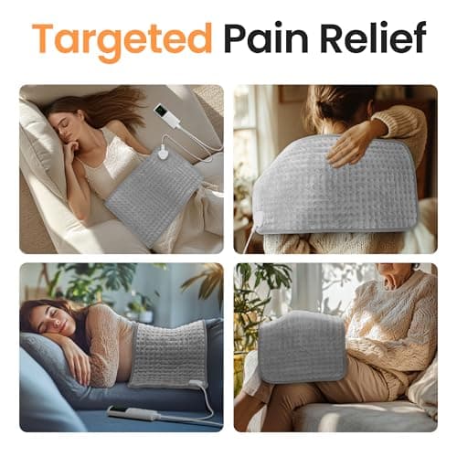 GYENNO Heating Pad for Back, Neck, Shoulders & Period Cramps, 9 Heat Settings, Auto Shut-Off, Rapid Heating, 12''24'', Velvet-Like Fabric, Moonlit Velvet