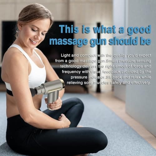 Jancane Mini Massage Gun, Deep Tissue Muscle Massager with 6 Speeds & 4 Heads, Super Quiet Handheld Percussion Massager for Pain Relief, Athletes, Office Workers & Parents, Portable Gift