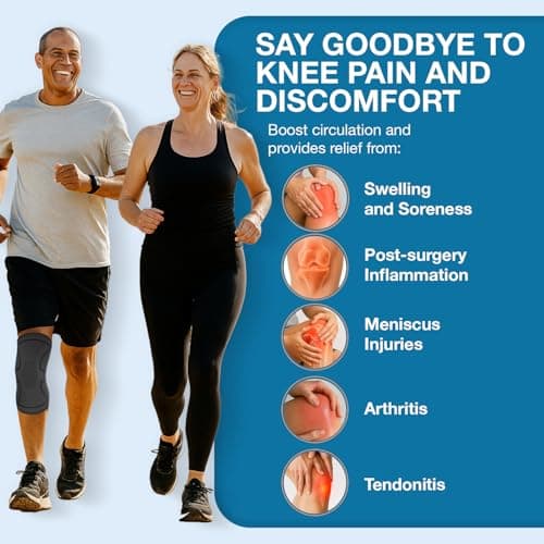 UFlex Athletics Knee Brace for Men and Women Knee Compression Sleeve Support for Arthritis Joint Pain Relief, Workout, Swelling, Sports, Circulation, Running, Recovery Support for ACL & Meniscus Tear Medium Black