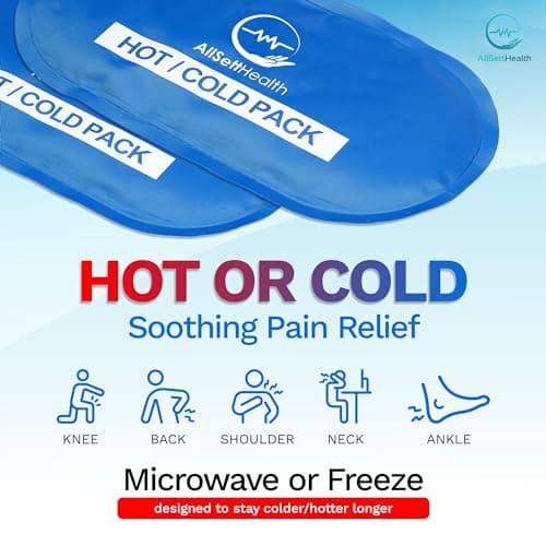 Ice Packs for Injuries Reusable for Swelling & Pain Relief – Soft Gel Ice Packs Reusable, Cold Packs for Injuries, Soft Ice Packs for Sprains, Bruises & Recovery, 10.5 x 5 Inch (4 Pack)