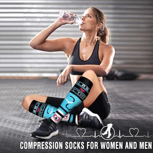 Bluemaple 6 Pack Copper Compression Socks for Women and Men Circulation-Best Support for Medical, Running,Nursing,Athletic